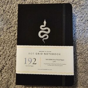 Archer & Olive Black Silver Snake B6 Dot Grid Notebook